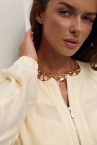 Бомбер Chloé, цвет кремовый - 3