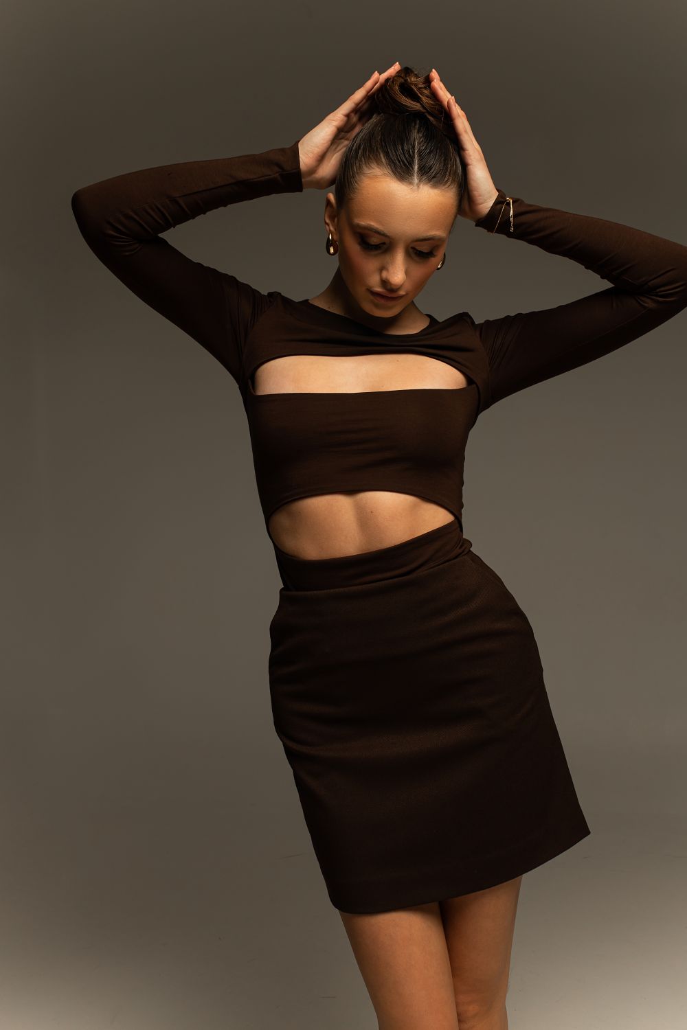 Спідниця Nasha, колір коричневий - 1